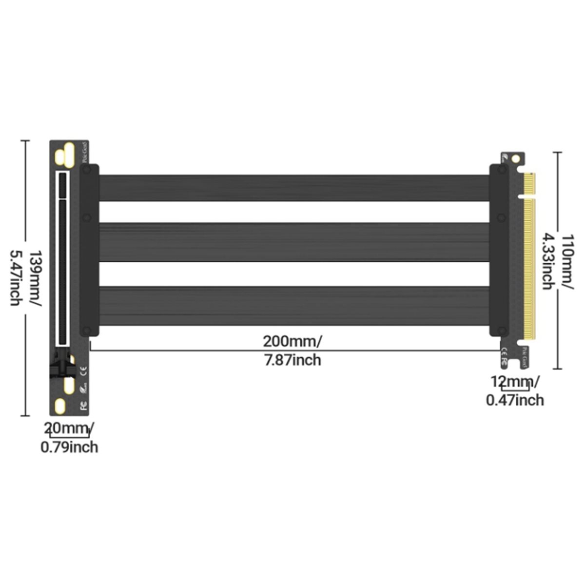 Pcie 5.0 Gpu Riser Cable - PCIe 5.0 Riserkabel GPU Verticale Montage