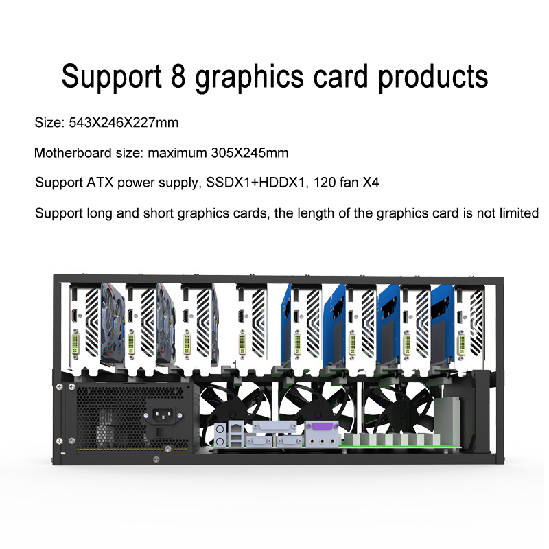 Mijnbouw Case Rack Moederbord  - Gpu Mining Rig Frame 8 Gpu recensie en prijs