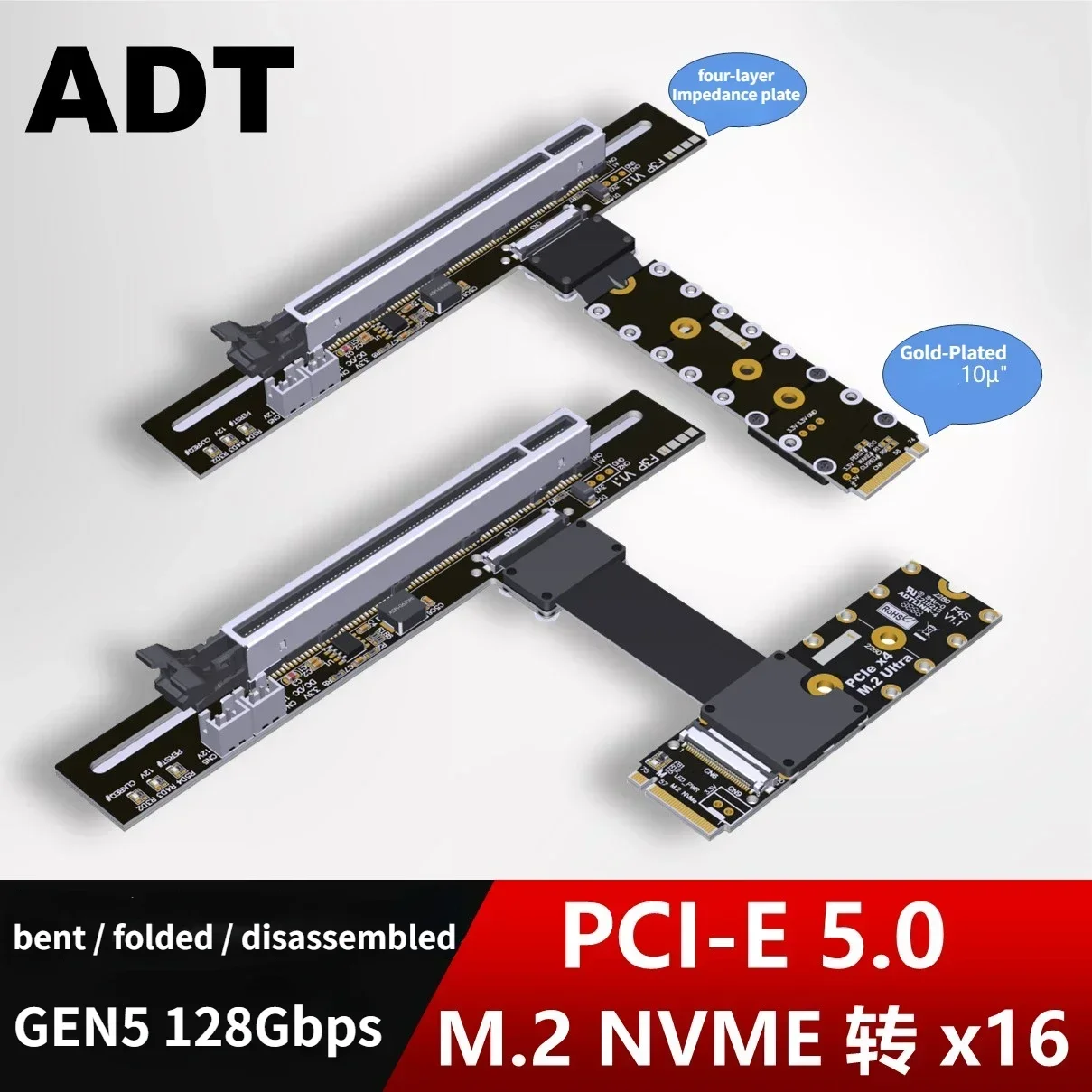 ADT-Link PCIe 5.0 M.2 NGFF NVM - Pcie 5.0 Gpu Riser Cable recensie en prijs